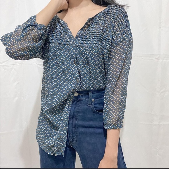 Zara Tops - ZARA TRAFALUC Sheer Print Oversized Tunic